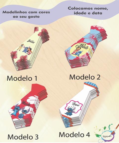 Adesivo(formato Gravata)-stitch e Lilo