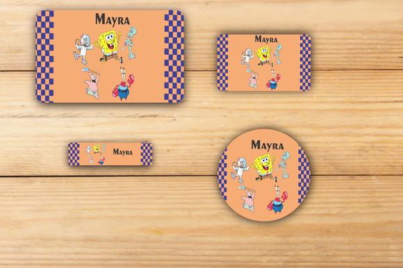 Adesivos Escolar -bob Esponja-mod 2