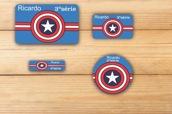 Adesivos Escolar -capitão America-mod 2