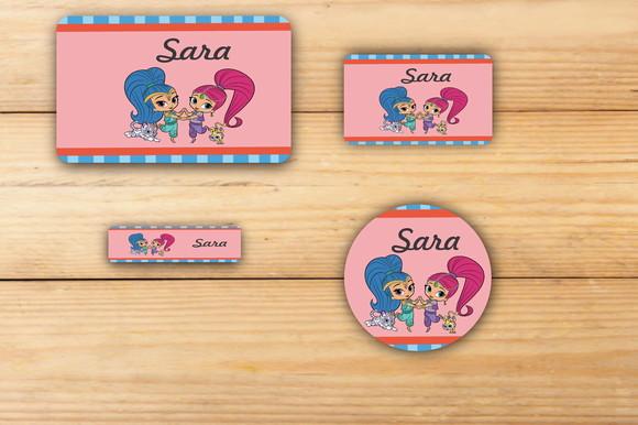 Adesivos Escolar -shimmer Shine -mod 2