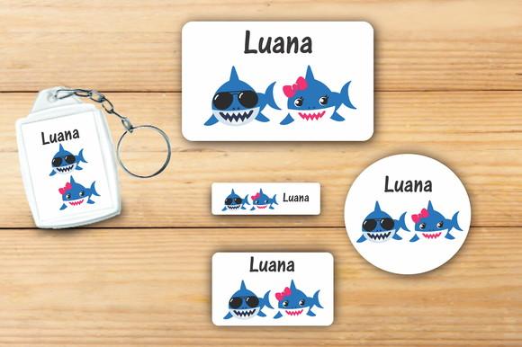 Adesivos Escolar + Chaveiro Acrilico-baby Shark Mod 4
