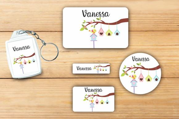 Adesivos Escolar + Chaveiro Acrilico-jardim Encantado Mod 3
