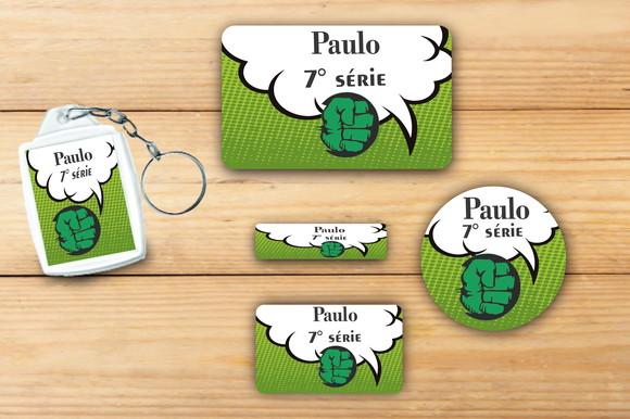 Adesivos Escolar + Chaveiro Acrilico-hulk -mod 4