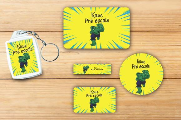Adesivos Escolar + Chaveiro Acrilico-hulk -mod 3