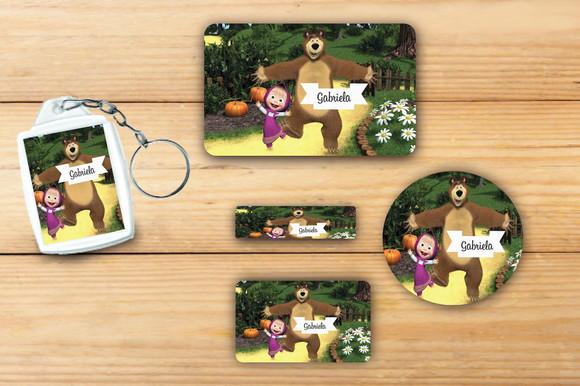 Adesivos Escolar + Chaveiro Acrilico-masha Mod 2