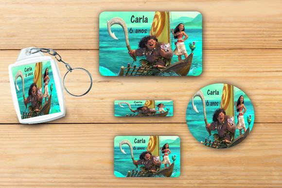Adesivos Escolar + Chaveiro Acrilico-moana e Mauí-mod 1