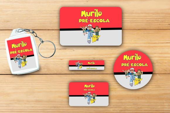 Adesivos Escolar + Chaveiro Acrilico-pokemon Mod 1