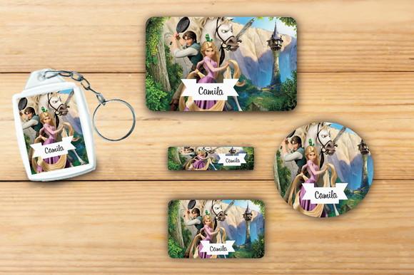 Adesivos Escolar + Chaveiro Acrilico-rapunzel Mod 1