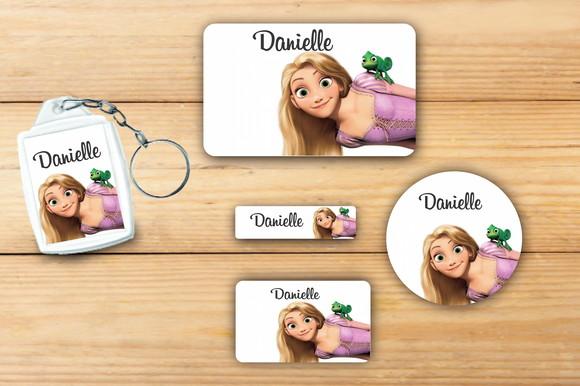 Adesivos Escolar + Chaveiro Acrilico-rapunzel Mod 3