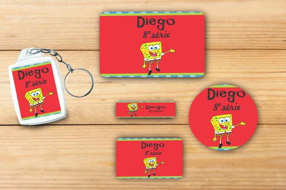 Adesivos Escolar+ Chaveiro Acrilico -bob Esponja-mod 4