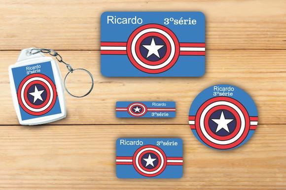 Adesivos Escolar+ Chaveiro Acrilico -capitão America-mod 2