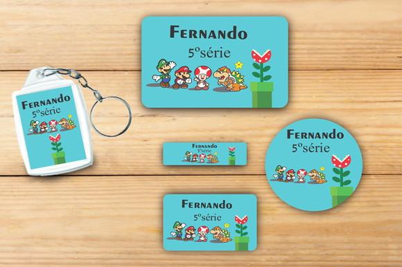 Adesivos Escolar+ Chaveiro Acrilico -mario Bros-mod 1