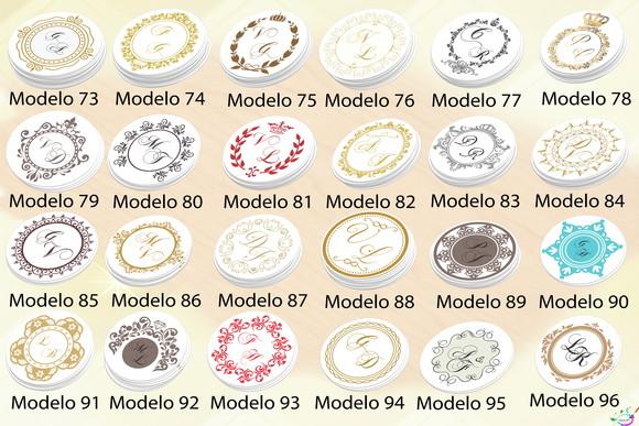 Adesivos Redondos- Monogramas Tradicionais