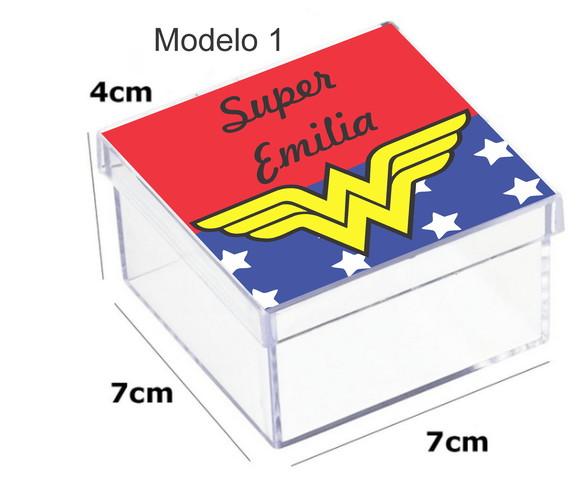 Caixa Acrilica 7x7x4- Mulher Maravilha