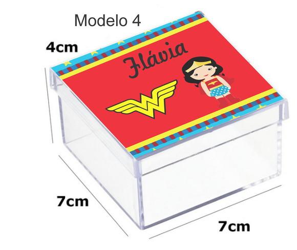 Caixa Acrilica 7x7x4- Mulher Maravilha
