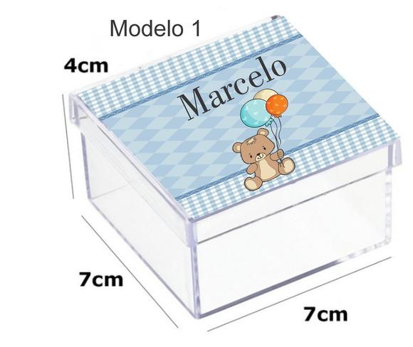 Caixa Acrilica 7x7x4- Ursinho
