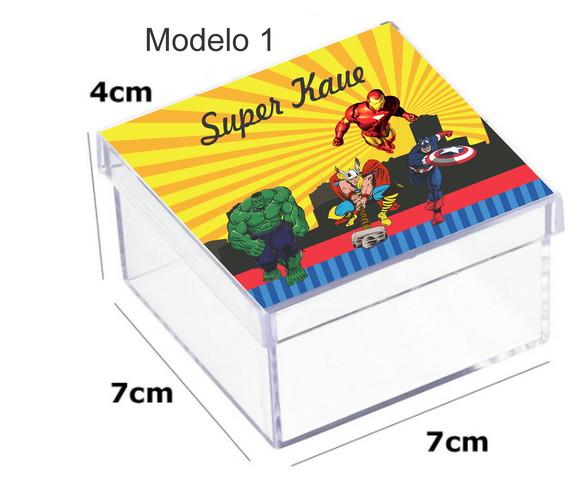 Caixa Acrilica 7x7x4- Vingadores