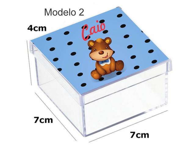 Caixa Acrilica 7x7x4- Ursinho