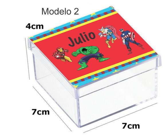 Caixa Acrilica 7x7x4- Vingadores