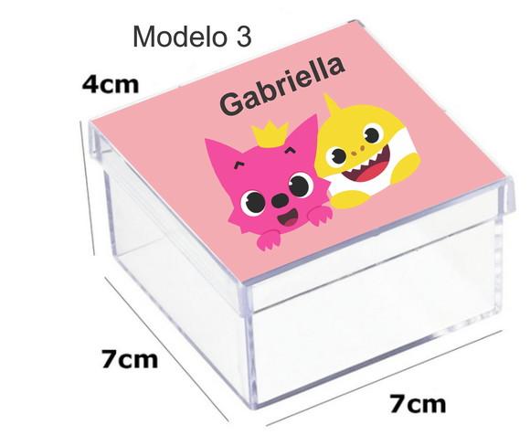 Caixa Acrilica 7x7x4-baby Shark