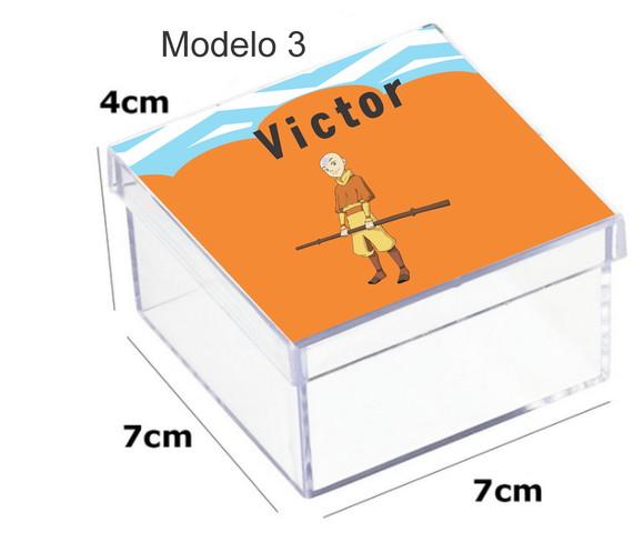 Caixa Acrilica 7x7x4-avatar Aang
