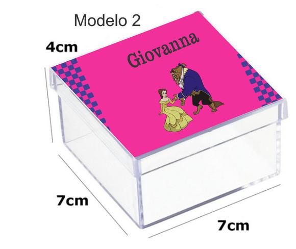Caixa Acrilica 7x7x4-bela e a Fera