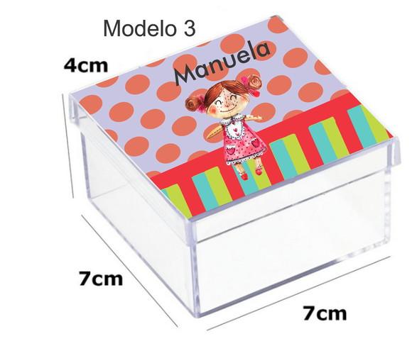 Caixa Acrilica 7x7x4-boneca