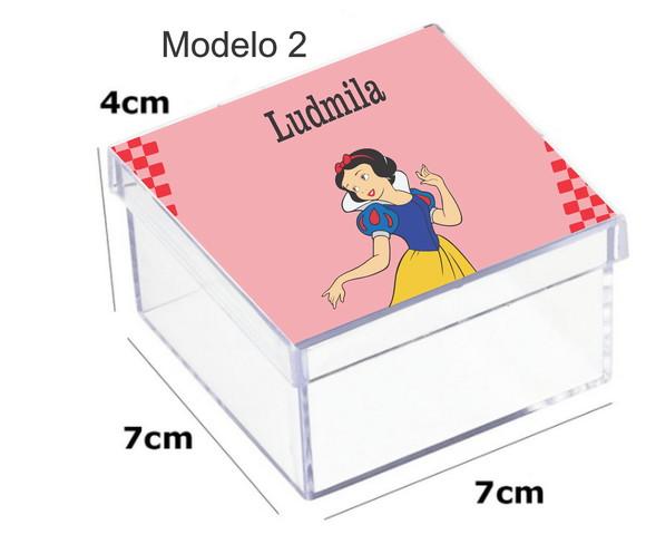 Caixa Acrilica 7x7x4-branca de Neve