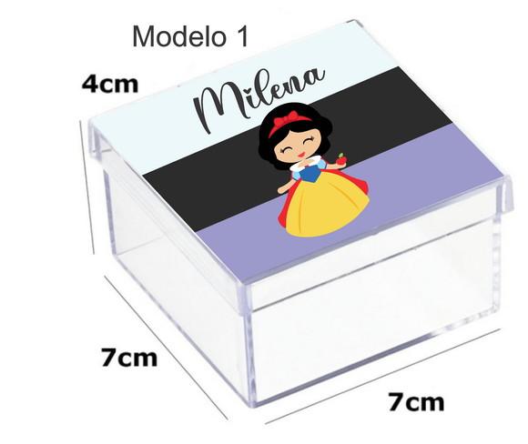 Caixa Acrilica 7x7x4-branca de Neve