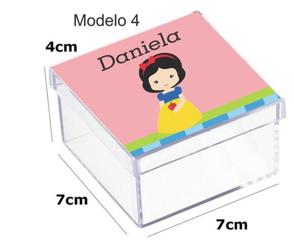 Caixa Acrilica 7x7x4-branca de Neve