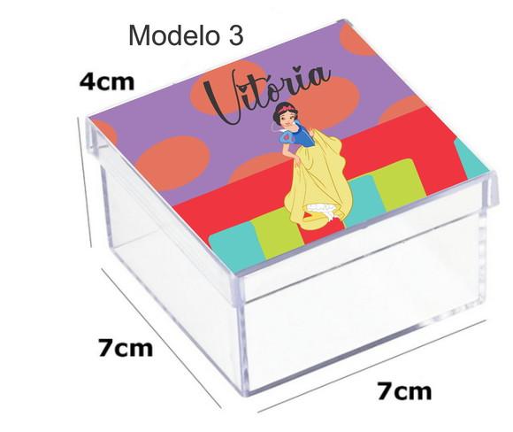 Caixa Acrilica 7x7x4-branca de Neve