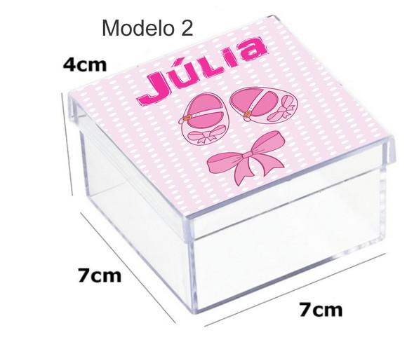 Caixa Acrilica 7x7x4-chá de Bebê