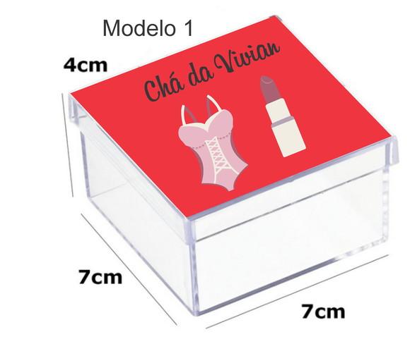 Caixa Acrilica 7x7x4-chá de Lingerie