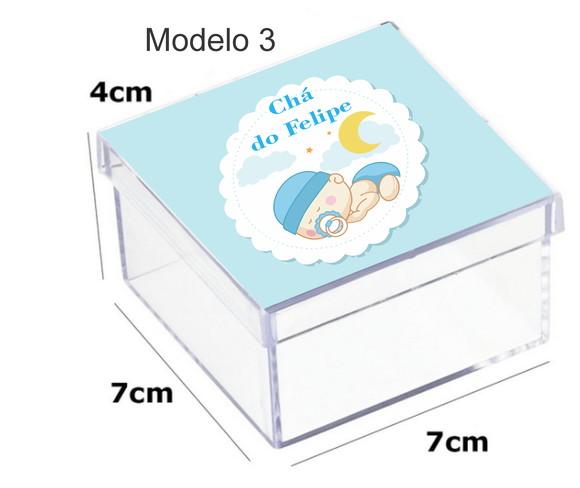Caixa Acrilica 7x7x4-chá de Bebê
