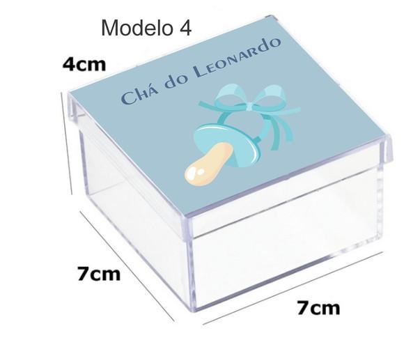 Caixa Acrilica 7x7x4-chá de Bebê