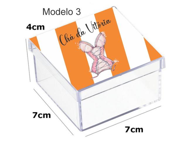 Caixa Acrilica 7x7x4-chá de Lingerie