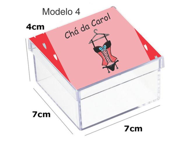Caixa Acrilica 7x7x4-chá de Lingerie