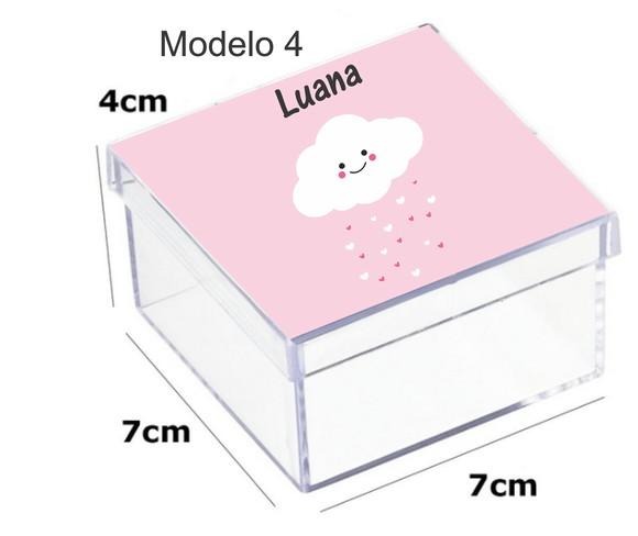Caixa Acrilica 7x7x4-chuva de Amor