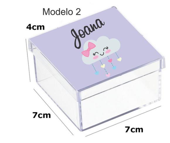 Caixa Acrilica 7x7x4-chuva de Amor