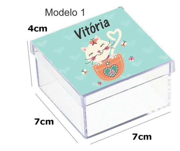 Caixa Acrilica 7x7x4-gatinho