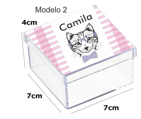 Caixa Acrilica 7x7x4-gatinho
