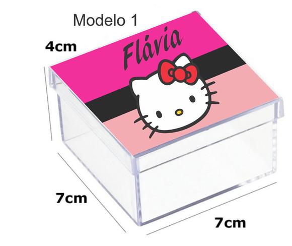 Caixa Acrilica 7x7x4-hello Kitty