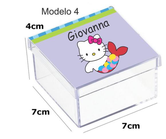 Caixa Acrilica 7x7x4-hello Kitty