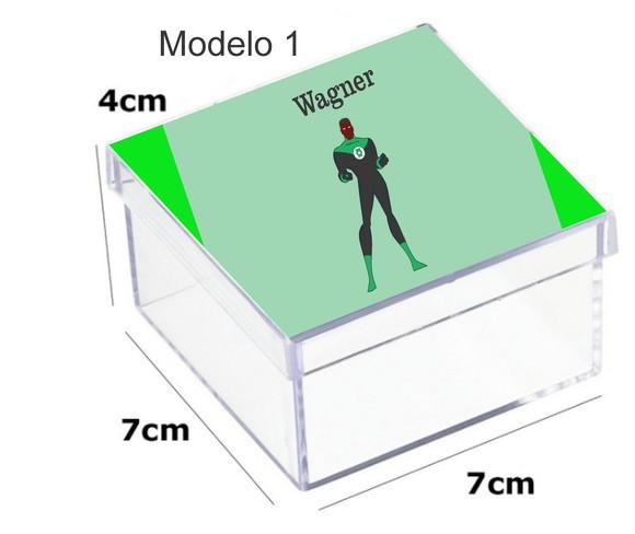 Caixa Acrilica 7x7x4-lanterna Verde