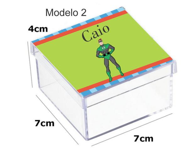 Caixa Acrilica 7x7x4-lanterna Verde