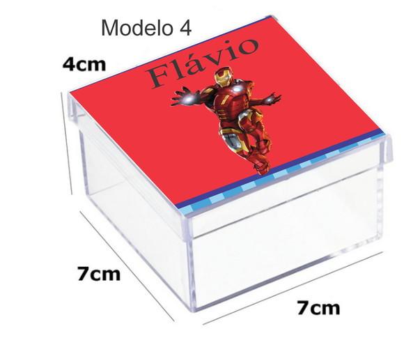 Caixa Acrilica 7x7x4-homem de Ferro