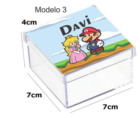 Caixa Acrilica 7x7x4-mario Bros