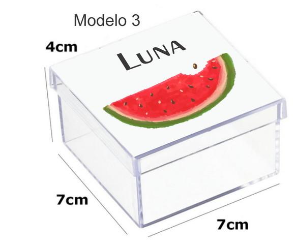 Caixa Acrilica 7x7x4-melancia