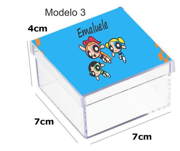 Caixa Acrilica 7x7x4-menina Super Poderosas