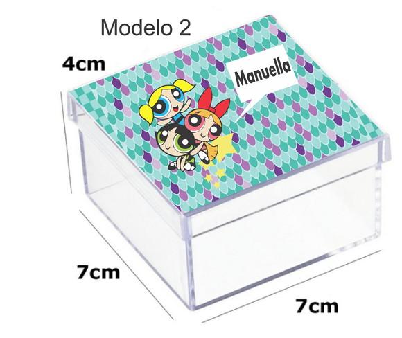 Caixa Acrilica 7x7x4-menina Super Poderosas